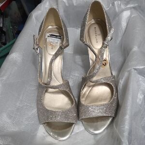 Bandolino Glittering Silver Strappy Heels